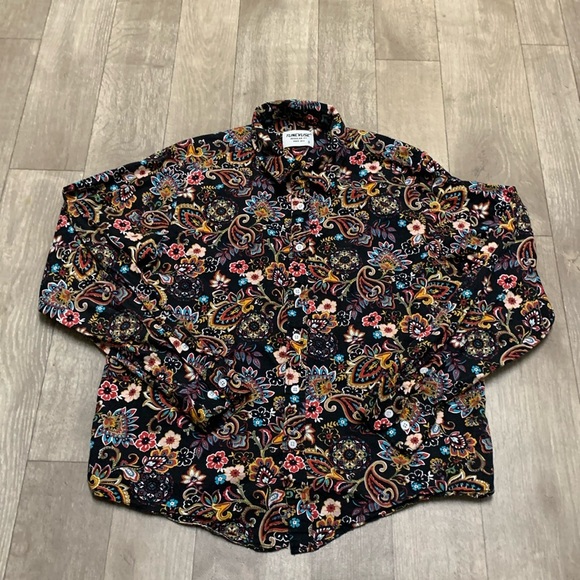 Mens Tunevuse Paisley Floral Print Regular fit Button Down Casual‎ Shirt - Picture 1 of 7